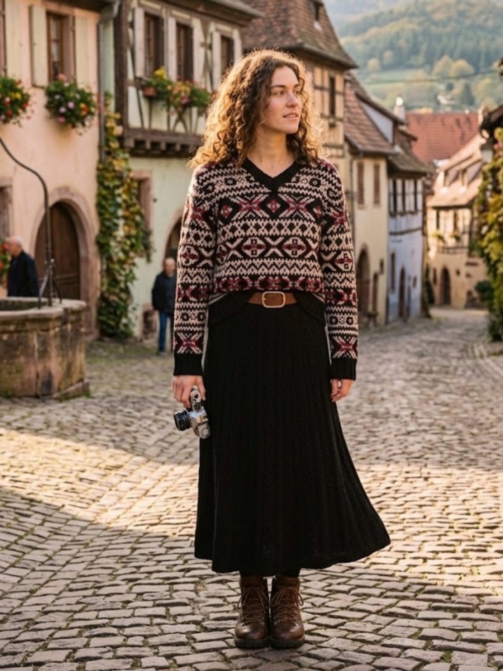 J.Crew Handknit 100% Lambswool Fair Isle V-Neck Sweater Small